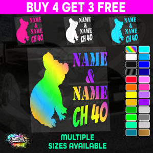 UHF 40 Sticker Your Names & Channel Number Radio Decal Caravan 4x4 4wd motorhome