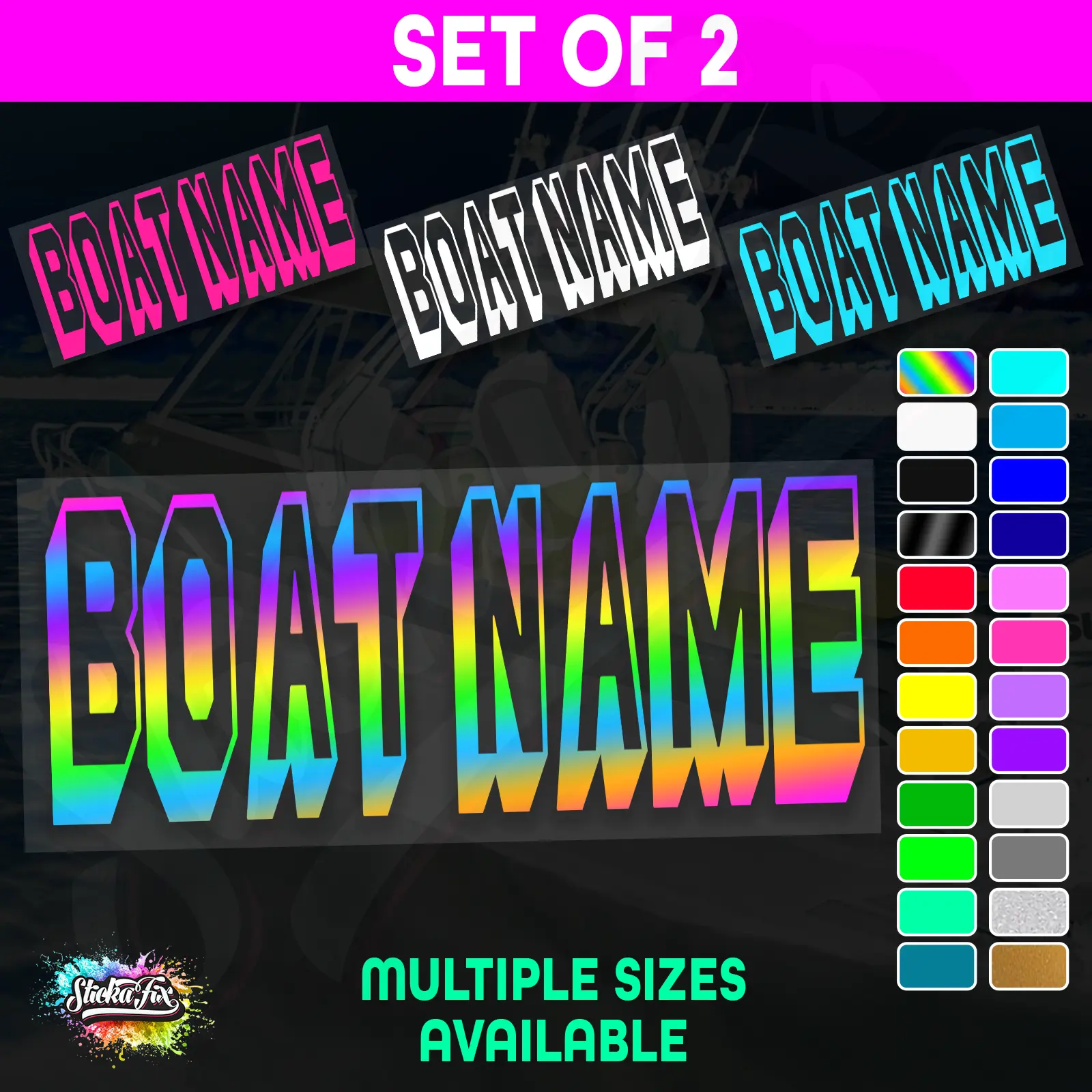 2x Custom Boat Name