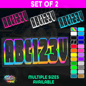 2x Boat Rego Sticker Decals Set 150mm High Vinyl Registration 200mm 250mm 300mm