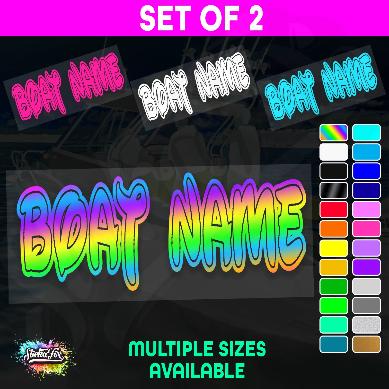 2x Custom Boat Name
