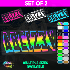 2x Boat Rego Sticker Decals Set 150mm High Vinyl Registration 200mm 250mm 300mm