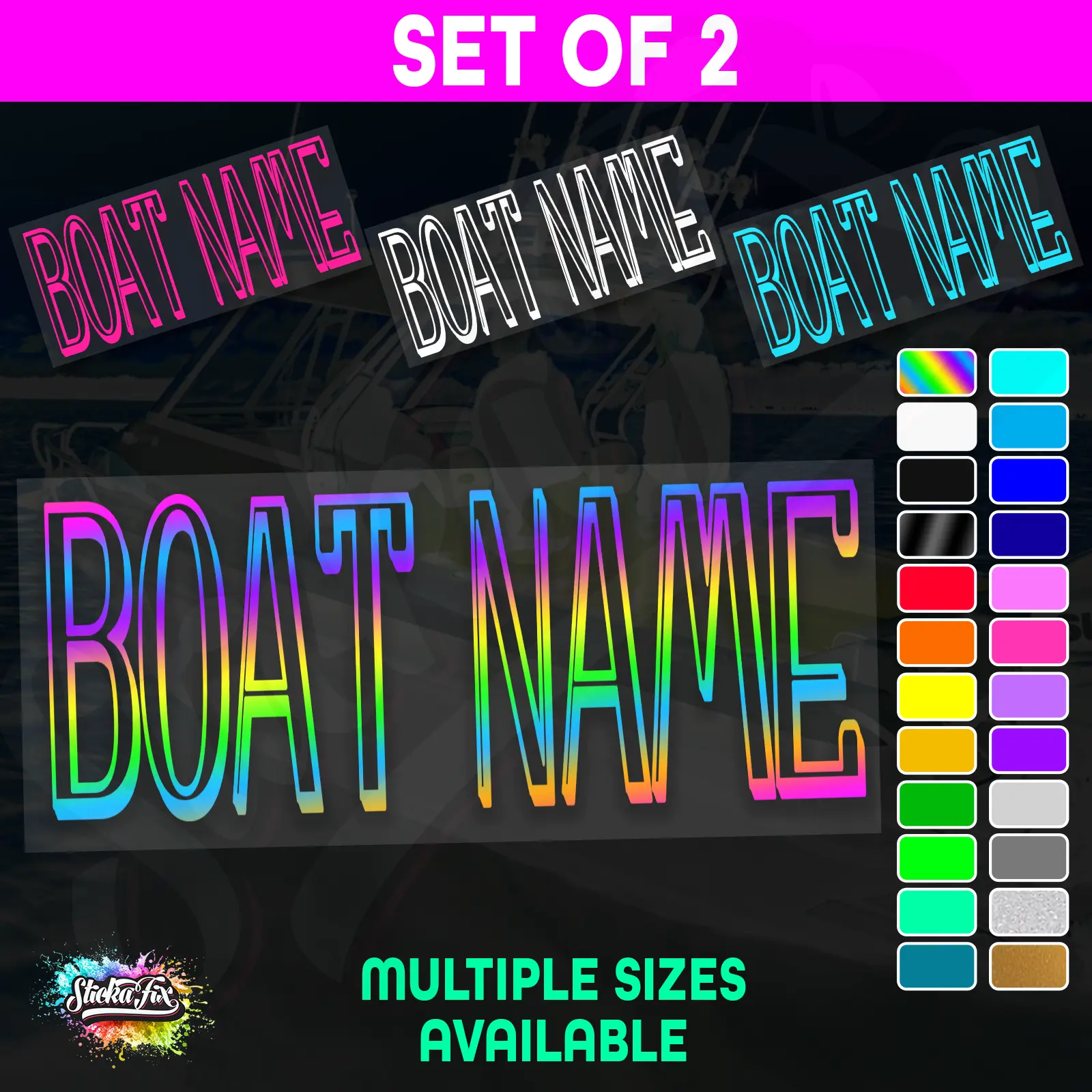 2x Custom Boat Name
