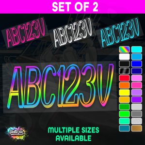 2x Boat Rego Sticker Decals Set 150mm High Vinyl Registration 200mm 250mm 300mm