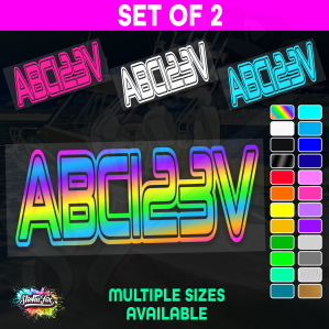 2x Boat Rego Sticker Decals Set 150mm High Vinyl Registration 200mm 250mm 300mm - Image 1