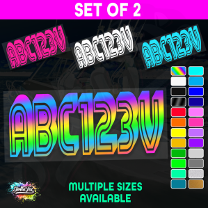 2x Boat Rego Sticker Decals Set 150mm High Vinyl Registration 200mm 250mm 300mm - Image 1