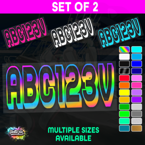 2x Boat Rego Sticker Decals Set 150mm High Vinyl Registration 200mm 250mm 300mm - Image 1