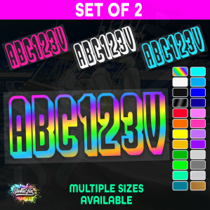 2x Boat Rego Sticker Decals Set 150mm High Vinyl Registration 200mm 250mm 300mm - Image 1