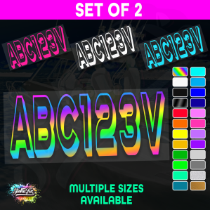 2x Boat Rego Sticker Decals Set 150mm High Vinyl Registration 200mm 250mm 300mm - Image 1