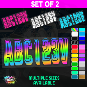 2x Boat Rego Sticker Decals Set 150mm High Vinyl Registration 200mm 250mm 300mm - Image 1