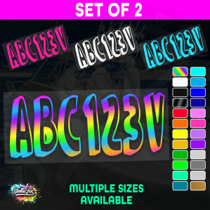 2x Boat Rego Sticker Decals Set 150mm High Vinyl Registration 200mm 250mm 300mm - Image 1
