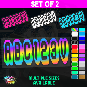 2x Boat Rego Sticker Decals Set 150mm High Vinyl Registration 200mm 250mm 300mm - Image 1