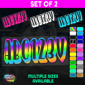 2x Boat Rego Sticker Decals Set 150mm High Vinyl Registration 200mm 250mm 300mm - Image 1