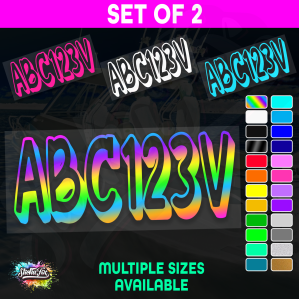 2x Boat Rego Sticker Decals Set 150mm High Vinyl Registration 200mm 250mm 300mm - Image 1