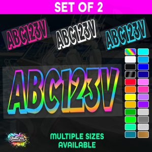 2x Boat Rego Sticker Decals Set 150mm High Vinyl Registration 200mm 250mm 300mm - Image 1