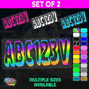 2x Boat Rego Sticker Decals Set 150mm High Vinyl Registration 200mm 250mm 300mm - Image 1