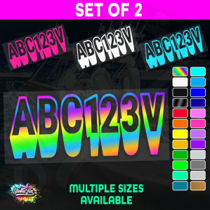 2x Boat Rego Sticker Decals Set 150mm High Vinyl Registration 200mm 250mm 300mm - Image 1