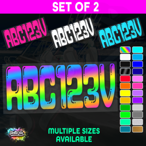 2x Boat Rego Sticker Decals Set 150mm High Vinyl Registration 200mm 250mm 300mm - Image 1