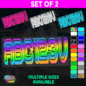 2x Boat Rego Sticker Decals Set 150mm High Vinyl Registration 200mm 250mm 300mm - Image 1