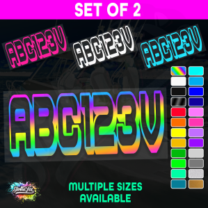 2x Boat Rego Sticker Decals Set 150mm High Vinyl Registration 200mm 250mm 300mm - Image 1