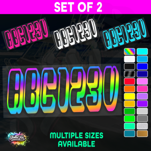 2x Boat Rego Sticker Decals Set 150mm High Vinyl Registration 200mm 250mm 300mm - Image 1