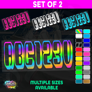2x Boat Rego Sticker Decals Set 150mm High Vinyl Registration 200mm 250mm 300mm - Image 1