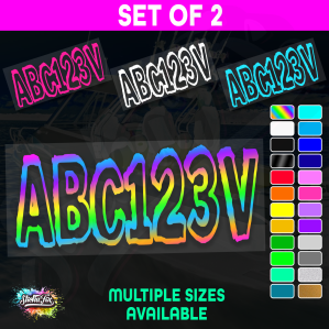 2x Boat Rego Sticker Decals Set 150mm High Vinyl Registration 200mm 250mm 300mm - Image 1