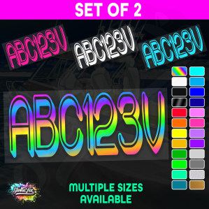 2x Boat Rego Sticker Decals Set 150mm High Vinyl Registration 200mm 250mm 300mm - Image 1