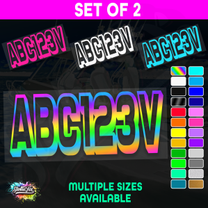 2x Boat Rego Sticker Decals Set 150mm High Vinyl Registration 200mm 250mm 300mm - Image 1