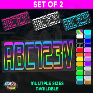 2x Boat Rego Sticker Decals Set 150mm High Vinyl Registration 200mm 250mm 300mm - Image 1
