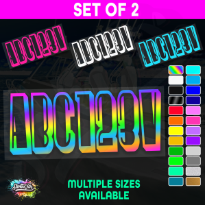 2x Boat Rego Sticker Decals Set 150mm High Vinyl Registration 200mm 250mm 300mm - Image 1