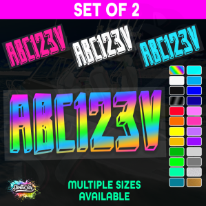 2x Boat Rego Sticker Decals Set 150mm High Vinyl Registration 200mm 250mm 300mm - Image 1